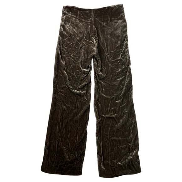 Fabiana Filippi Crushed Velvet Trouser Silk Blend Champagne Quiet Luxury Sz 44 - Picture 2 of 13